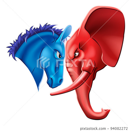 Elephant And Donkey Politics Election Face Off Elephant And Donkey Politics Election Face Off 94082272