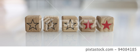 Stars with negative reviews and quality of service closeup Stars with negative reviews and quality of service closeup 94084185