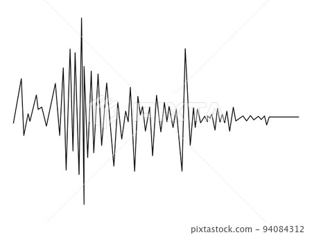 Earthquake seismogram or music volume wave line. 94084312
