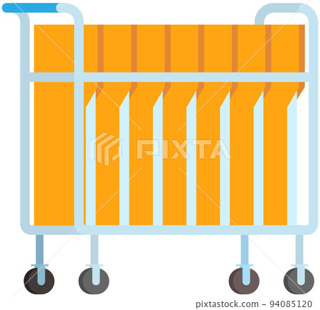 Computer desktop yellow folders, digital data storage. Desktop pack element with documents 94085120