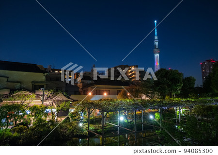 Koto Ward, Tokyo, Kameido Tenjin Shrine at night, Wisteria Festival Koto Ward, Tokyo, Kameido Tenjin Shrine at night, Wisteria Festival 94085300