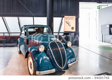 Simca 5 - Classic retro car. Riga motor museum. Riga, Latvia, 17 August 2022 94085798