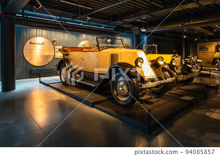 Renault 10 CV - Classic retro car. Riga motor museum. Riga, Latvia, 17 August 2022 94085857