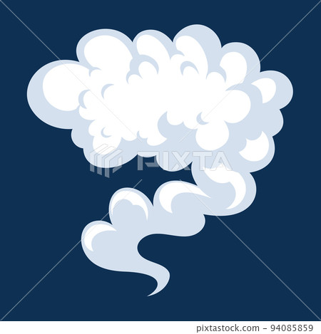 Comic cartoon smoke or cloud, vector speed motion effects 94085859