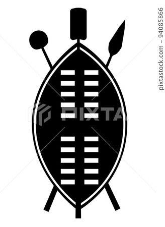 African zulu shield icon on white background. African Shield sign. African shield with spears symbol. flat style. 94085866