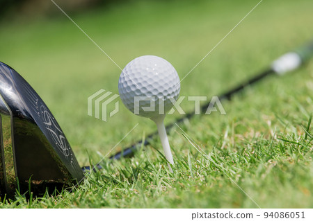 golf course with green grass golf course with green grass 94086051