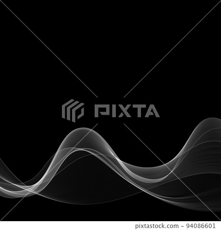 abstract smoky wave. white lines on a black background. vector layout for the design of brochures, leaflets, advertising banners. eps 10 94086601