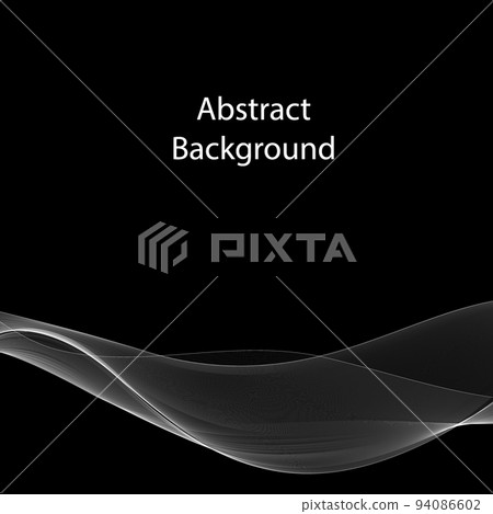 Abstract smoky wave set. white lines on a black background. vector layout for the design of brochures, leaflets, advertising banners. eps 10 Abstract smoky wave set. white lines on a black background. vector layout for the design of brochures, leaflets, advertising banners. eps 10 94086602