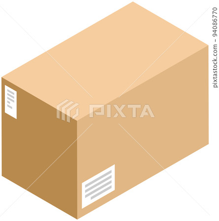 Cardboard box. Mail container. Brown recycling cardboard delivery box or postal parcel packaging 94086770