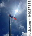 Blue sky and national flag 94087338