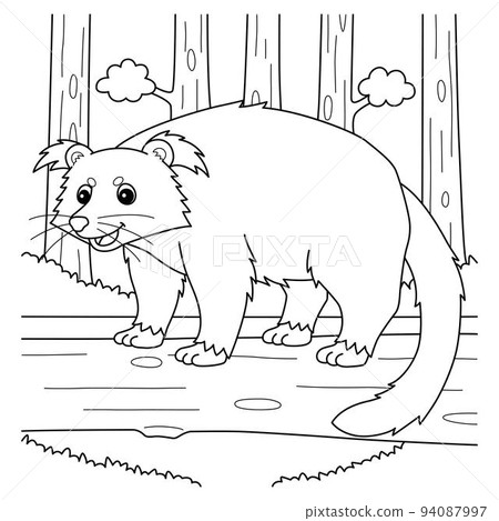 Binturong Animal Coloring Page for Kids Binturong Animal Coloring Page for Kids 94087997