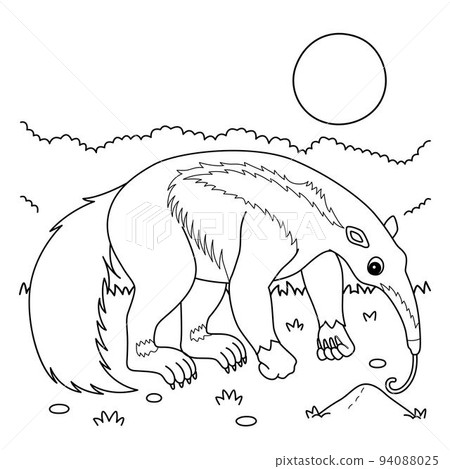 Giant Anteater Animal Coloring Page for Kids 94088025