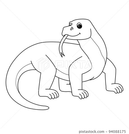 Komodo Dragon Animal Isolated Coloring Page  Komodo Dragon Animal Isolated Coloring Page  94088175