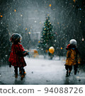 Children playing at Christmas in winter 94088726