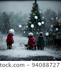 Children playing at Christmas in winter 94088727