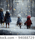 Children playing at Christmas in winter 94088729