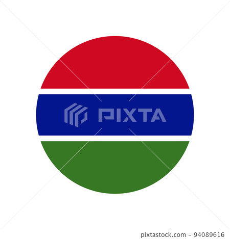 Gambia vector flag circle on white background 94089616