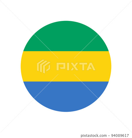 Gabon vector flag circle on white background 94089617