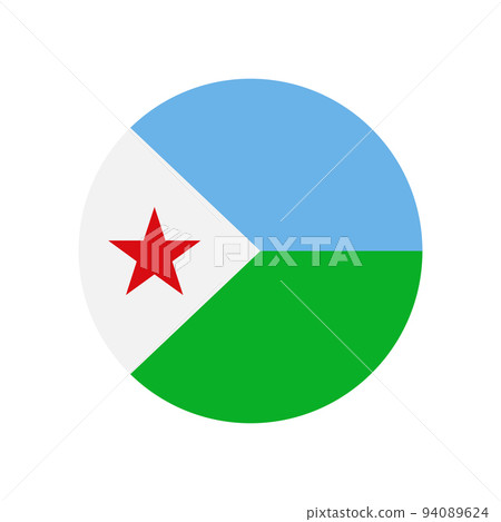 Djibouti vector flag circle on white background Djibouti vector flag circle on white background 94089624