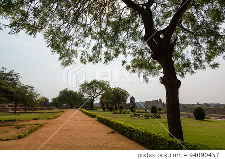 Garden of the Lotus Mahal in the Hampi Building Complex in the Royal Palace District, India 94090457