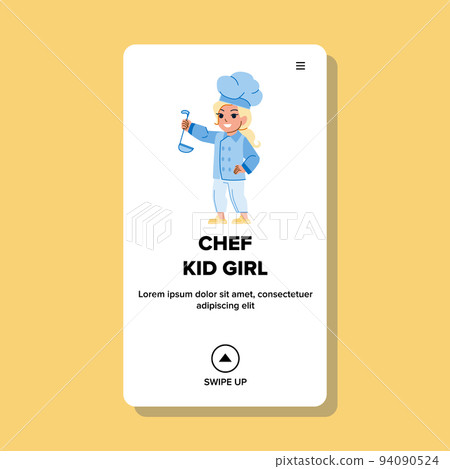 chef kid girl vector chef kid girl vector 94090524