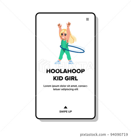 hoolahoop kid girl vector 94090719