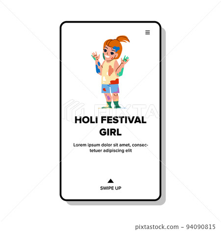 holi festival girl vector holi festival girl vector 94090815