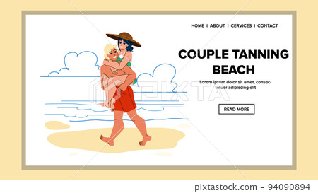 couple tanning beach vector couple tanning beach vector 94090894