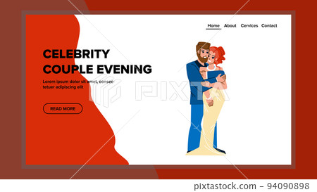 celebrity couple evening vector 94090898
