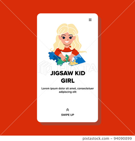 jig saw kid girl vector jig saw kid girl vector 94090899