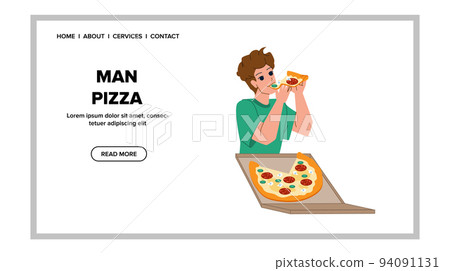man pizza vector 94091131