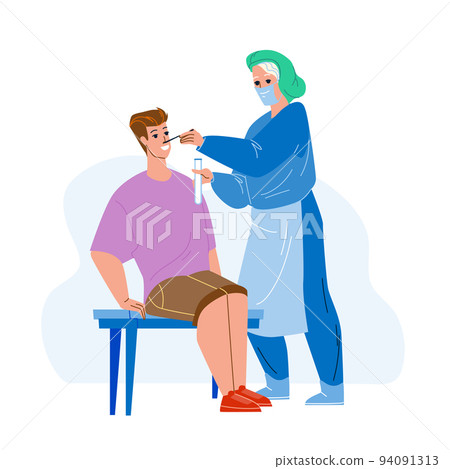 Pcr Test From Patient Nose Making Nurser Vector Pcr Test From Patient Nose Making Nurser Vector 94091313