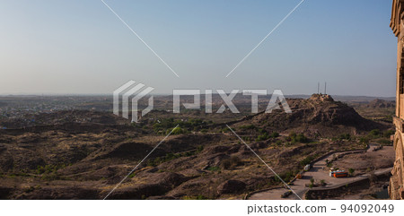 Landscape seen from Mehrangarh Fort in Jodhpur, India Landscape seen from Mehrangarh Fort in Jodhpur, India 94092049