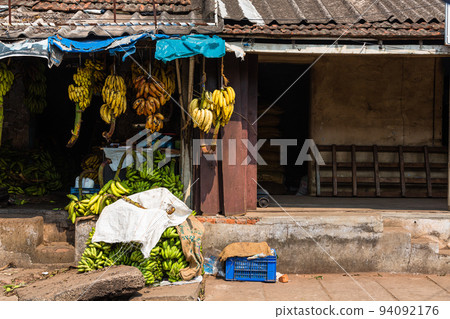 Banana shop on Kollam Street, India Banana shop on Kollam Street, India 94092176