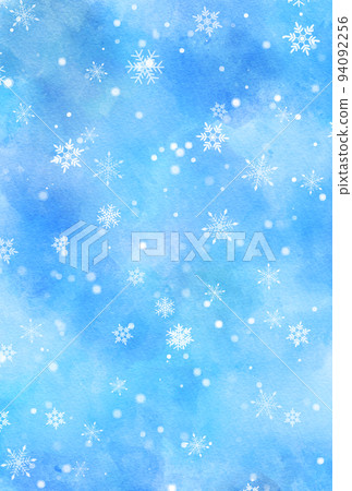 Background material_watercolor texture_snow 94092256