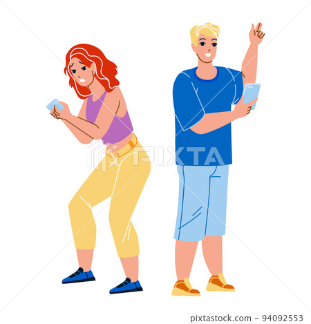 Fomo Vs Jomo Human Emotions And Behaviour Vector 94092553