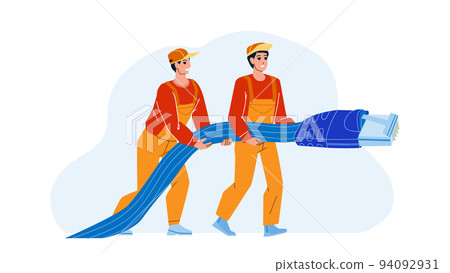 Network Lan Support Repairmen With Cable Vector Network Lan Support Repairmen With Cable Vector 94092931