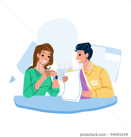Business Chat Communication Man And Woman Vector 94093209
