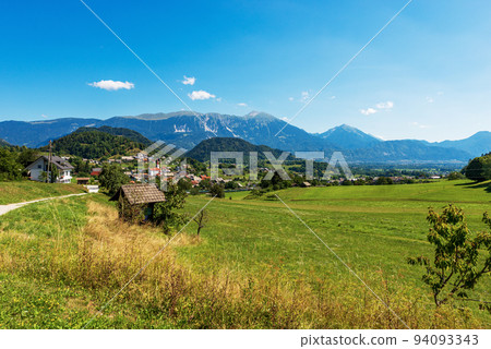 Rural Landscape and Alps in Upper Carniola - Gorenjska Slovenia Rural Landscape and Alps in Upper Carniola - Gorenjska Slovenia 94093343