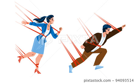 Business Difficulty Man And Woman Managers Vector Business Difficulty Man And Woman Managers Vector 94093514
