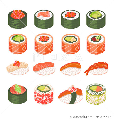 Sushi roll icon cartoon vector. Soy sauce. Sushi eat roll Sushi roll icon cartoon vector. Soy sauce. Sushi eat roll 94093642