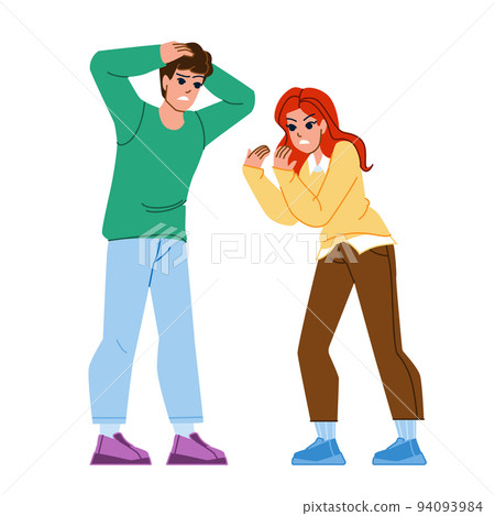 couple yelling vector 94093984