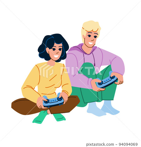couple playing vector 94094069