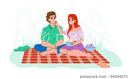couple picnic vector 94094075