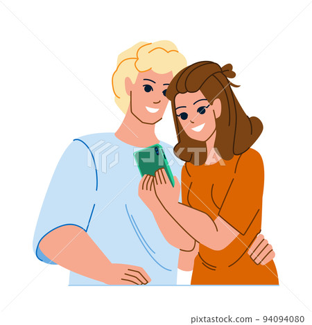 couple phone vector couple phone vector 94094080