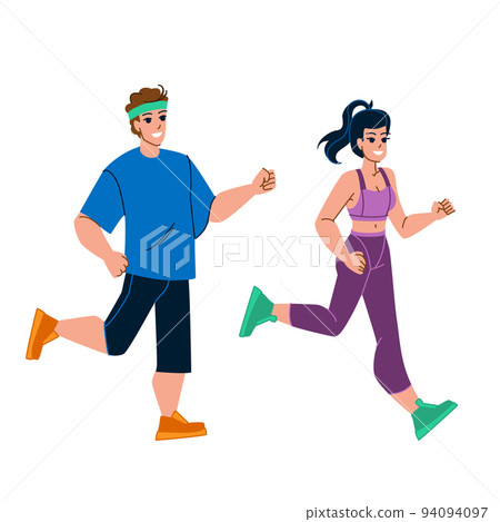 couple jogging vector couple jogging vector 94094097