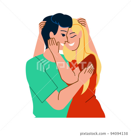 couple flirting vector 94094138
