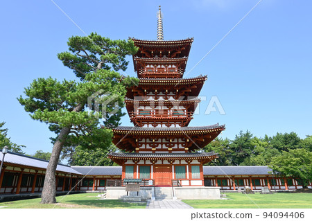 West Pagoda of Yakushiji Temple, a World Heritage Site in Nara City 94094406