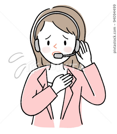 Call center Female operator handling complaints Call center Female operator handling complaints 94094499
