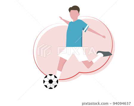 足球運動員踢球背景透明插圖 足球運動員踢球背景透明插圖 94094637